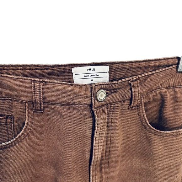 PMLO Pomelo Wide Leg Brown Lightweight Denim Jeans Medium Brown - Picture 4 of 8